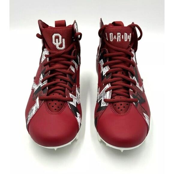 Nike Jordan 7 Alpha Menace Oklahoma OU Player Exclusive Football Cleats Sz 11 US - Picture 5 of 10